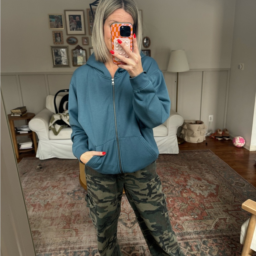 Blue Zip-Up Hoodie